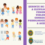 Ședințe de informare a elevilor despre fenomenul violenței și consecințele psihologice și juridice a acestuia